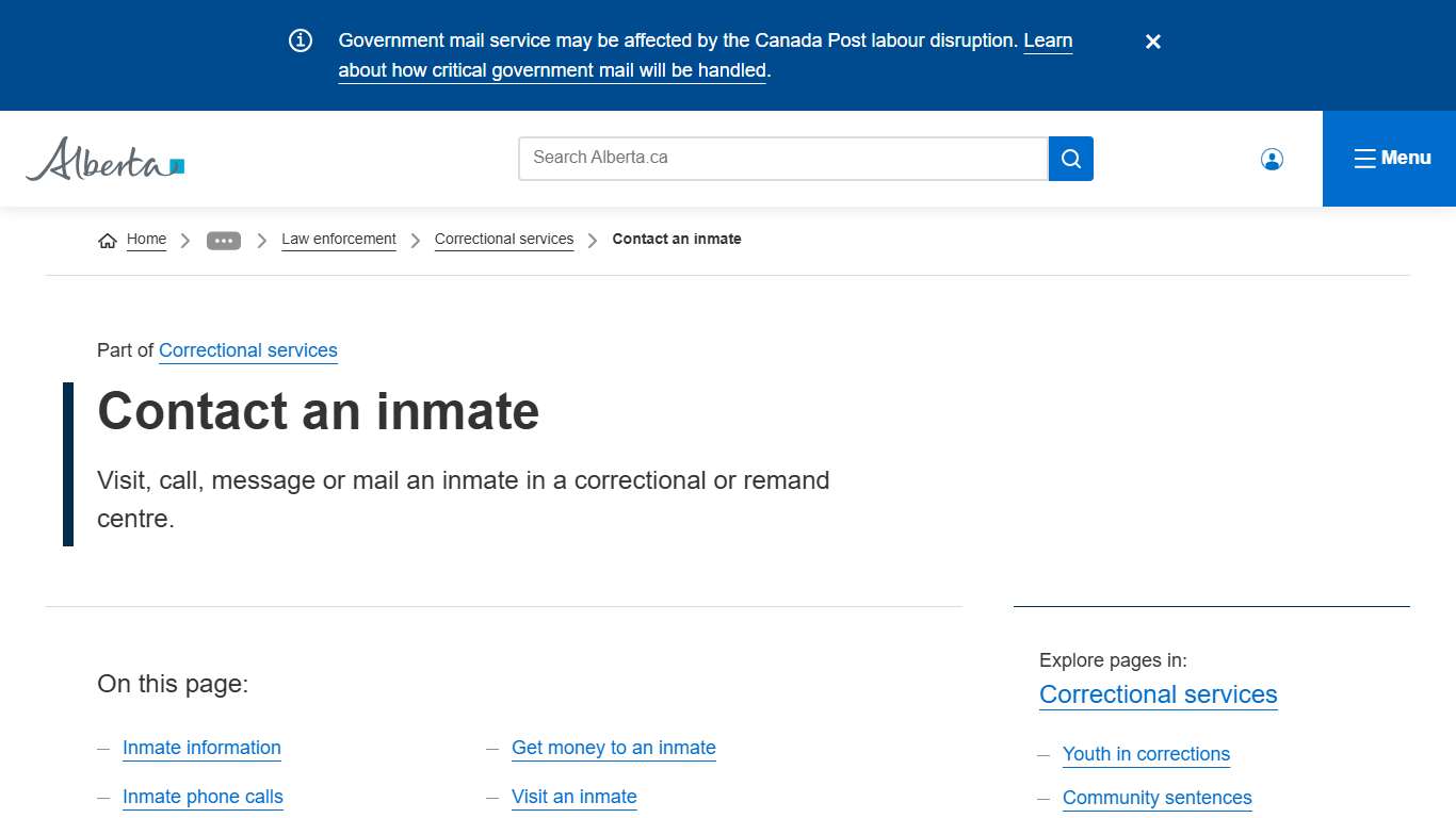 Contact an inmate Alberta.ca